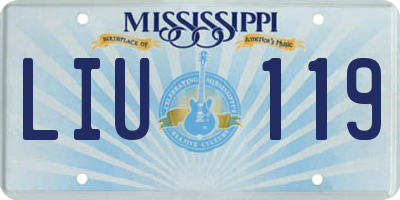 MS license plate LIU119