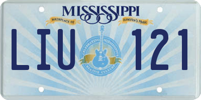 MS license plate LIU121