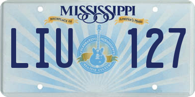 MS license plate LIU127