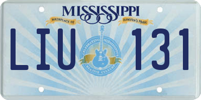 MS license plate LIU131