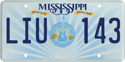 MS license plate LIU143