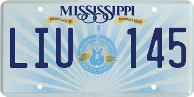 MS license plate LIU145