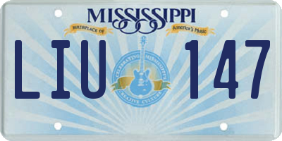 MS license plate LIU147
