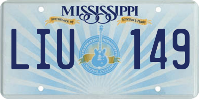 MS license plate LIU149