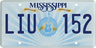 MS license plate LIU152