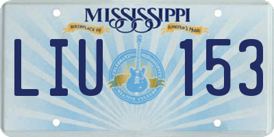 MS license plate LIU153