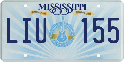 MS license plate LIU155