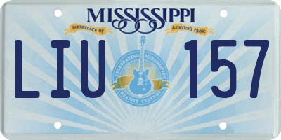 MS license plate LIU157