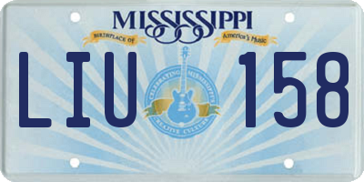 MS license plate LIU158