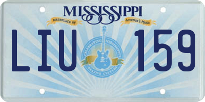 MS license plate LIU159