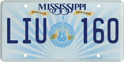 MS license plate LIU160
