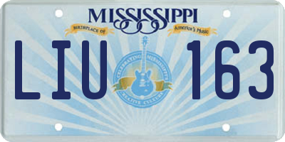 MS license plate LIU163
