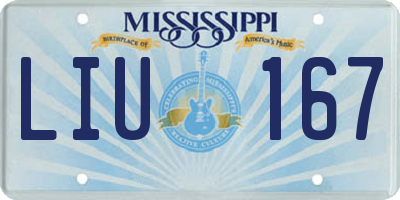 MS license plate LIU167