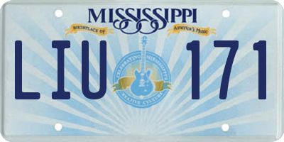 MS license plate LIU171