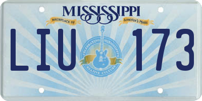 MS license plate LIU173