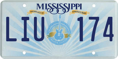 MS license plate LIU174