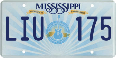 MS license plate LIU175