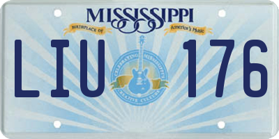 MS license plate LIU176