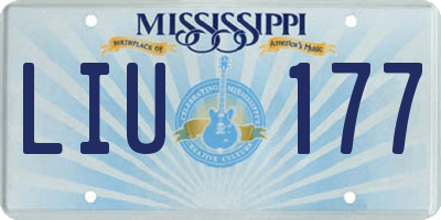 MS license plate LIU177