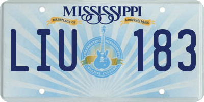 MS license plate LIU183