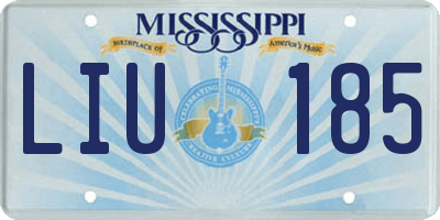MS license plate LIU185