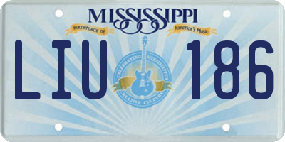 MS license plate LIU186