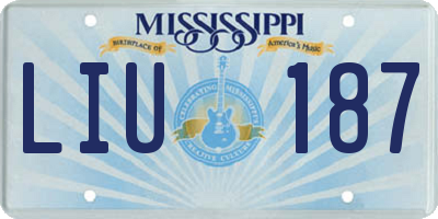 MS license plate LIU187
