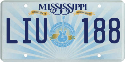 MS license plate LIU188