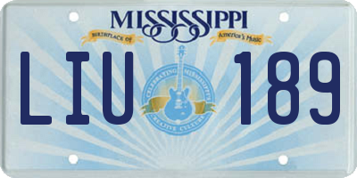 MS license plate LIU189