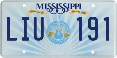 MS license plate LIU191