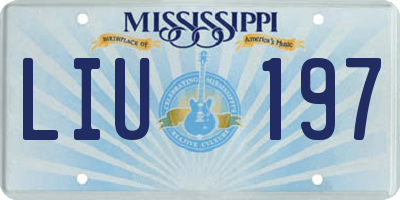 MS license plate LIU197