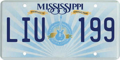 MS license plate LIU199