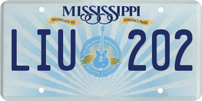 MS license plate LIU202
