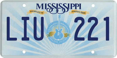 MS license plate LIU221