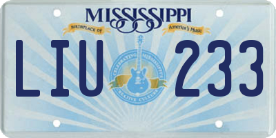 MS license plate LIU233