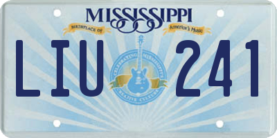 MS license plate LIU241