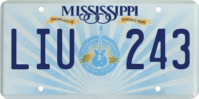 MS license plate LIU243