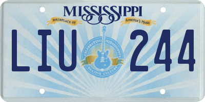 MS license plate LIU244