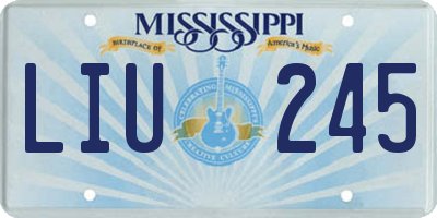 MS license plate LIU245