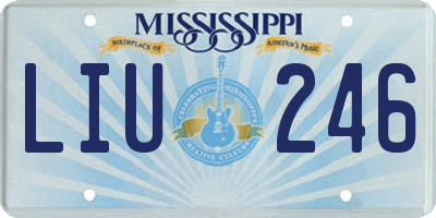 MS license plate LIU246