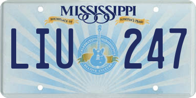 MS license plate LIU247