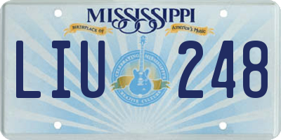 MS license plate LIU248