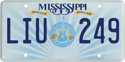 MS license plate LIU249