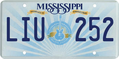 MS license plate LIU252