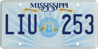 MS license plate LIU253