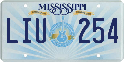 MS license plate LIU254