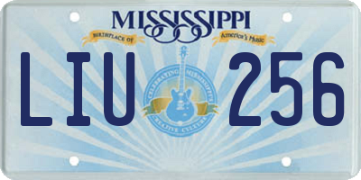 MS license plate LIU256