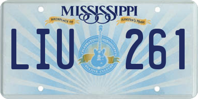 MS license plate LIU261