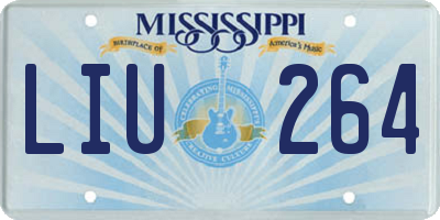 MS license plate LIU264