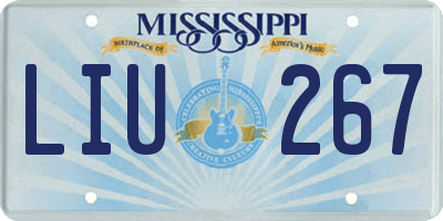 MS license plate LIU267